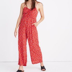Madewell Ruched Wide Leg Jumpsuit in Prairie Posies Size 6